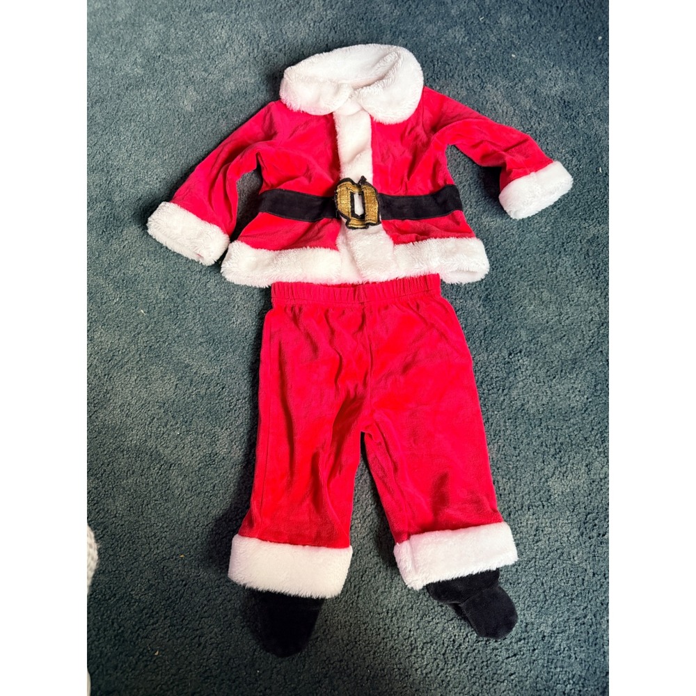 Little Wonders Santa Suit 2PC Outfit Kids 3-6M Red Holiday Costume